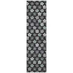 Machine Washable Indoor/Outdoor Chantille ACN2569 Black 2'3" x 7'6" Runner Rug