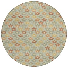 Machine Washable Indoor/Outdoor Chantille ACN2569 Green 8' x 8' Round Rug