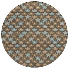 Machine Washable Indoor/Outdoor Chantille ACN2569 Brown 8' x 8' Round Rug