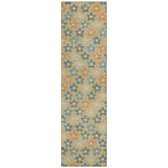 Machine Washable Indoor/Outdoor Chantille ACN2569 Gold 2'3" x 7'6" Runner Rug