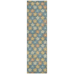 Machine Washable Indoor/Outdoor Chantille ACN2569 Teal 2'3" x 7'6" Runner Rug