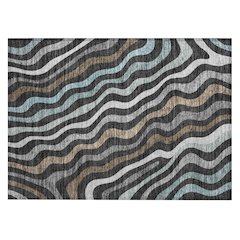Machine Washable Indoor/Outdoor Chantille ACN2570 Black 1'8" x 2'6" Rug