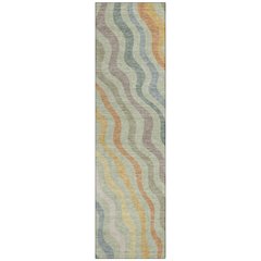 Machine Washable Indoor/Outdoor Chantille ACN2570 Green 2'3" x 7'6" Runner Rug