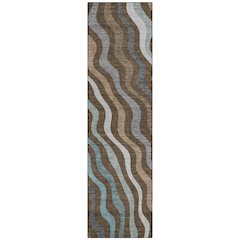 Machine Washable Indoor/Outdoor Chantille ACN2570 Brown 2'3" x 7'6" Runner Rug