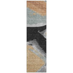 Machine Washable Indoor/Outdoor Chantille ACN2571 Black 2'3" x 7'6" Runner Rug