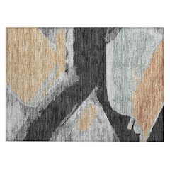 Machine Washable Indoor/Outdoor Chantille ACN2571 Black 1'8" x 2'6" Rug
