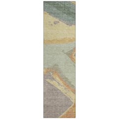 Machine Washable Indoor/Outdoor Chantille ACN2571 Green 2'3" x 7'6" Runner Rug