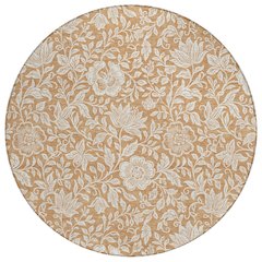 Machine Washable Indoor/Outdoor Chantille ACN2572 Orange 8' x 8' Round Rug