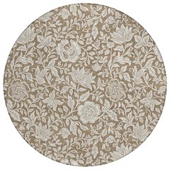 Machine Washable Indoor/Outdoor Chantille ACN2572 Brown 8' x 8' Round Rug