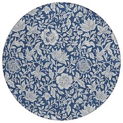 Machine Washable Indoor/Outdoor Chantille ACN2572 Blue 8' x 8' Round Rug