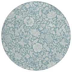 Machine Washable Indoor/Outdoor Chantille ACN2572 Teal 8' x 8' Round Rug