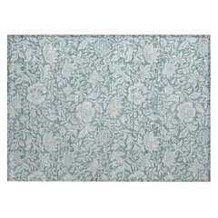 Machine Washable Indoor/Outdoor Chantille ACN2572 Teal 1'8" x 2'6" Rug