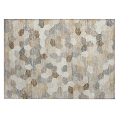 Machine Washable Indoor/Outdoor Chantille ACN2573 Brown 1'8" x 2'6" Rug