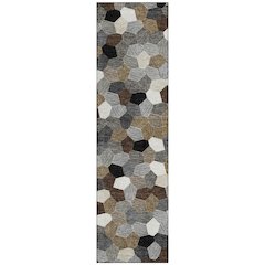 Machine Washable Indoor/Outdoor Chantille ACN2573 Black 2'3" x 7'6" Runner Rug