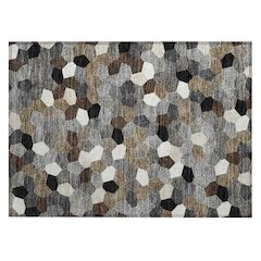 Machine Washable Indoor/Outdoor Chantille ACN2573 Black 1'8" x 2'6" Rug