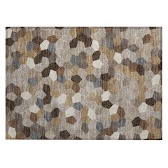 Machine Washable Indoor/Outdoor Chantille ACN2573 Brown 1'8" x 2'6" Rug