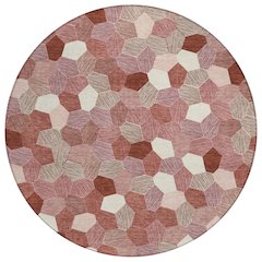 Machine Washable Indoor/Outdoor Chantille ACN2573 Red 8' x 8' Round Rug