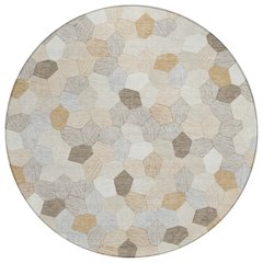 Machine Washable Indoor/Outdoor Chantille ACN2573 Ivory 8' x 8' Round Rug