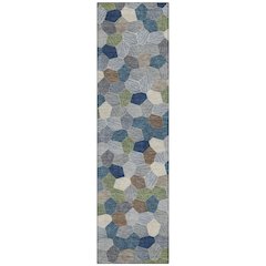 Machine Washable Indoor/Outdoor Chantille ACN2573 Blue 2'3" x 7'6" Runner Rug