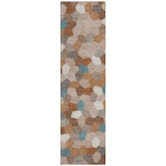 Machine Washable Indoor/Outdoor Chantille ACN2573 Orange 2'3" x 7'6" Runner Rug