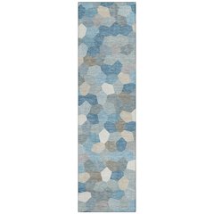 Machine Washable Indoor/Outdoor Chantille ACN2573 Teal 2'3" x 7'6" Runner Rug