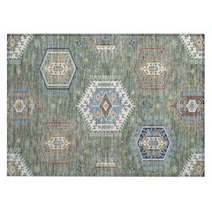 Machine Washable Indoor/Outdoor Chantille ACN2574 Green 1'8" x 2'6" Rug