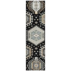 Machine Washable Indoor/Outdoor Chantille ACN2574 Black 2'3" x 7'6" Runner Rug