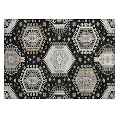 Machine Washable Indoor/Outdoor Chantille ACN2574 Black 1'8" x 2'6" Rug