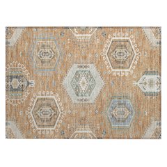 Machine Washable Indoor/Outdoor Chantille ACN2574 Orange 1'8" x 2'6" Rug