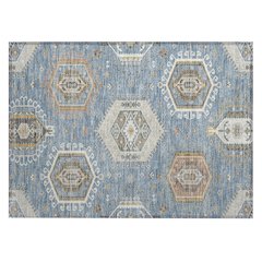 Machine Washable Indoor/Outdoor Chantille ACN2574 Blue 1'8" x 2'6" Rug