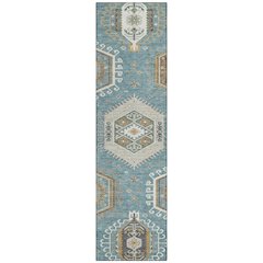 Machine Washable Indoor/Outdoor Chantille ACN2574 Teal 2'3" x 7'6" Runner Rug