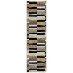 Machine Washable Indoor/Outdoor Chantille ACN2575 Black 2'3" x 7'6" Runner Rug