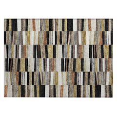Machine Washable Indoor/Outdoor Chantille ACN2575 Black 1'8" x 2'6" Rug