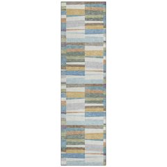 Machine Washable Indoor/Outdoor Chantille ACN2575 Blue 2'3" x 7'6" Runner Rug