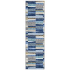 Machine Washable Indoor/Outdoor Chantille ACN2575 Blue 2'3" x 7'6" Runner Rug