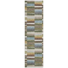Machine Washable Indoor/Outdoor Chantille ACN2575 Green 2'3" x 7'6" Runner Rug