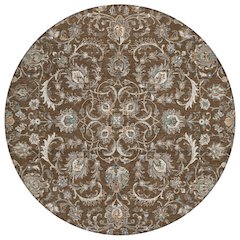 Machine Washable Indoor/Outdoor Chantille ACN2576 Brown 8' x 8' Round Rug