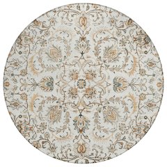 Machine Washable Indoor/Outdoor Chantille ACN2576 Ivory 8' x 8' Round Rug