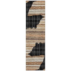 Machine Washable Indoor/Outdoor Chantille ACN2577 Black 2'3" x 7'6" Runner Rug