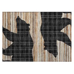 Machine Washable Indoor/Outdoor Chantille ACN2577 Black 1'8" x 2'6" Rug