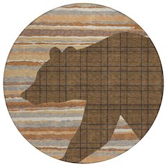 Machine Washable Indoor/Outdoor Chantille ACN2577 Brown 8' x 8' Round Rug