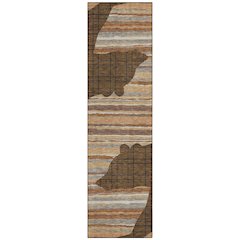 Machine Washable Indoor/Outdoor Chantille ACN2577 Brown 2'3" x 7'6" Runner Rug