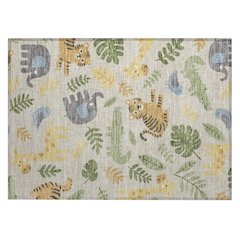 Machine Washable Indoor/Outdoor Chantille ACN2578 Brown 1'8" x 2'6" Rug