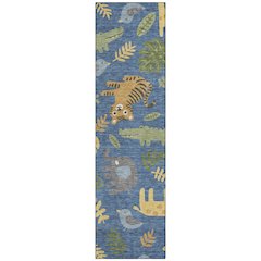 Machine Washable Indoor/Outdoor Chantille ACN2578 Blue 2'3" x 7'6" Runner Rug