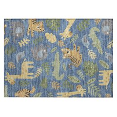 Machine Washable Indoor/Outdoor Chantille ACN2578 Blue 1'8" x 2'6" Rug