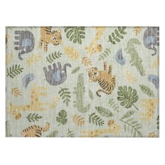 Machine Washable Indoor/Outdoor Chantille ACN2578 Green 1'8" x 2'6" Rug