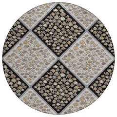 Machine Washable Indoor/Outdoor Chantille ACN2579 Black 8' x 8' Round Rug