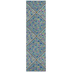 Machine Washable Indoor/Outdoor Chantille ACN2579 Blue 2'3" x 7'6" Runner Rug