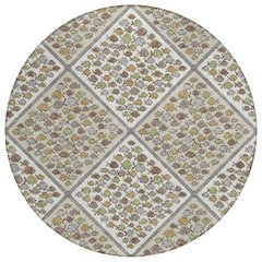 Machine Washable Indoor/Outdoor Chantille ACN2579 Ivory 8' x 8' Round Rug