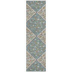 Machine Washable Indoor/Outdoor Chantille ACN2579 Teal 2'3" x 7'6" Runner Rug